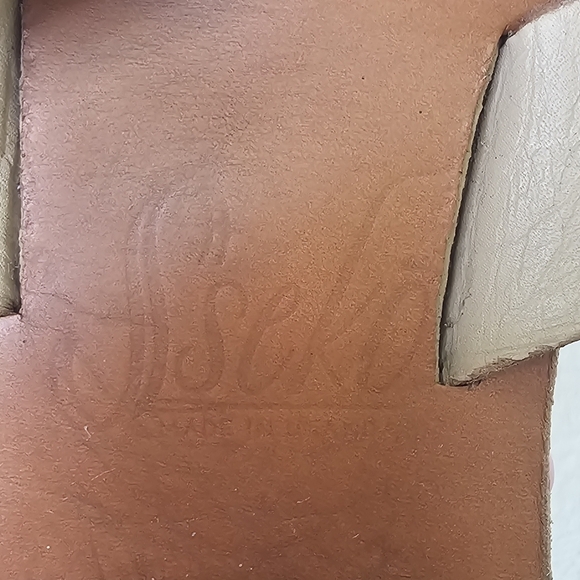 Sseko Slide Sandal Leather Caramel Brown Cross Strap Womens Size 7‎ - Picture 3 of 9